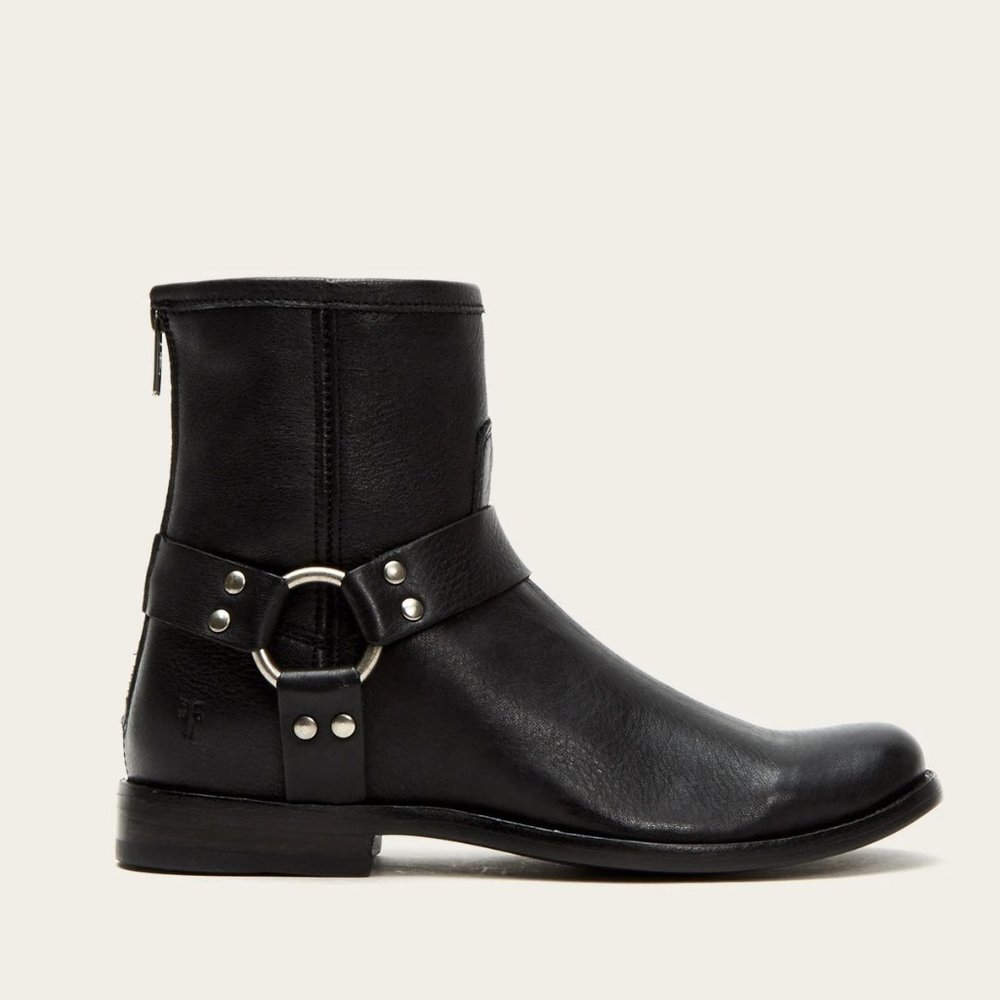 NEW FRYE Phillip Harness Short Leather Boots - Picture 2 of 8